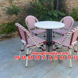 Ghế cafe ngoài trời cao cấp Nhựa Giả Mây
