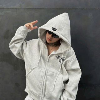 Áo Khoác Boxy Thêu BE KIND - Chất Nỉ Bông Mịn Dày, FORM RỘNG