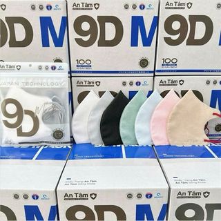 Khẩu Trang 9D An Tâm (Thùng 50 Bịch x 10 Cái)