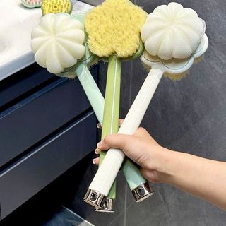 Cây Bông Tắm Chà Lưng 2 Mặt Kèm Bàn Chải cọ da mền mịn đồ dùng nhà tắm