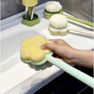 Cây Bông Tắm Chà Lưng 2 Mặt Kèm Bàn Chải cọ da mền mịn đồ dùng nhà tắm