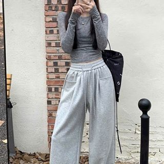 Quần Ống Rộng Cạp Cao Túi Vuông Chất Da Cá Tôn Dáng Thời Trang (2 Size L, XL)