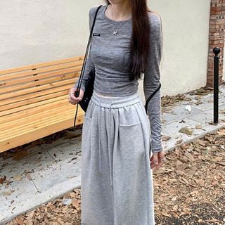 Quần Ống Rộng Cạp Cao Túi Vuông Chất Da Cá Tôn Dáng Thời Trang (2 Size L, XL)