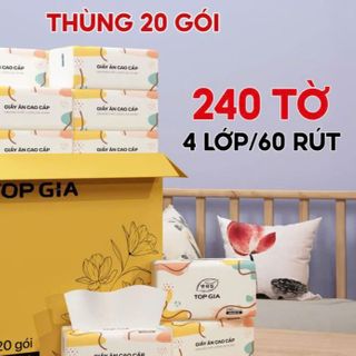 THÙNG 20 GÓI KHĂN GIẤY RÚT ĐA SẮC TOP GIA