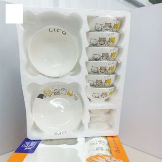BỘ CHÉN SỨ 10 MÓN HỌA TIẾT QUÀ TẶNG CAO CẤP