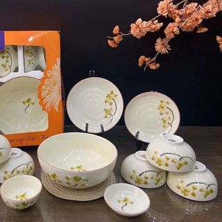 BỘ CHÉN SỨ 10 MÓN HỌA TIẾT QUÀ TẶNG CAO CẤP