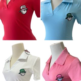 MALBON ÁO THUN THỂ THAO NỮ CỔ V TAY NGẮN THỜI TRANG MÙA HÈ SLIMFIT