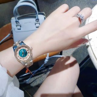 SALE BỎ MẪU ĐỒNG HỒ NỮ THỜI TRANG DAVENA MẶT TRÒN LA MÃ VIỀN ĐÁ