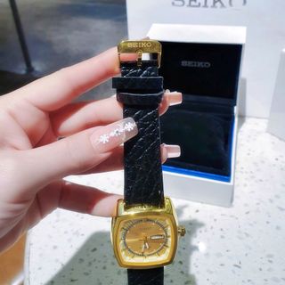 SALE BỎ MẪU ĐỒNG HỒ NAM TRUNG CẤP XEIKO DÂY DA ĐEN GIẢ CƠ