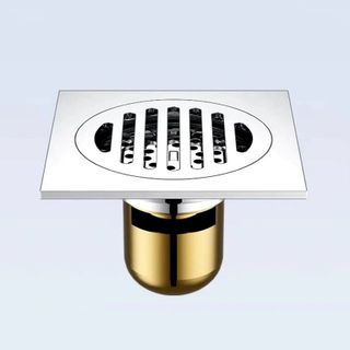Phễu thu sàn đồng thau mạ crom sáng bóng P25 ngăn mùi tuyệt đối