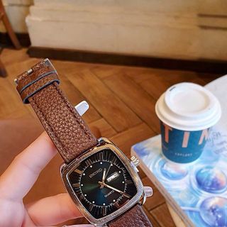 SALE BỎ MẪU ĐỒNG HỒ NAM TRUNG CẤP XEIKO DÂY DA NÂU MẶT LỊCH
