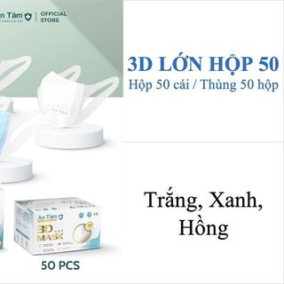Khẩu Trang 3D Hộp Lớn Hộp 50 Cái (Thùng 50 Hộp)