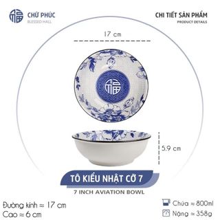SET 10 TÔ SỨ THẤP KHÔNG HOA XANH SIZE 7