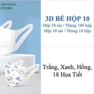 Khẩu Trang An Tâm 3D Bé Hộp 10 Cái (Thùng 100 Hộp)