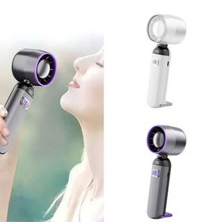 QUẠT TÍCH ĐIỆN CẦM TAY MINI FAN XẾP GỌN CÓ LED