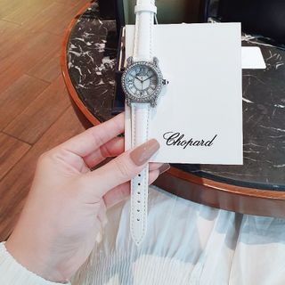 SALE BỎ MẪU ĐỒNG HỒ NỮ TRUNG CẤP CHOBARD DÂY DA MẶT ĐÁ RƠI