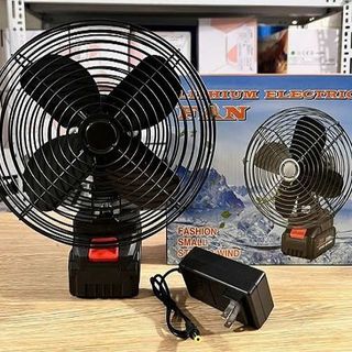 QUẠT TÍCH ĐIỆN LỒNG SẮT 1 PIN 10 CELL KÈM SẠC
