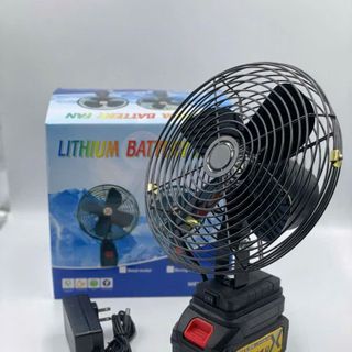 QUẠT TÍCH ĐIỆN LỒNG SẮT 1 PIN 10 CELL KÈM SẠC