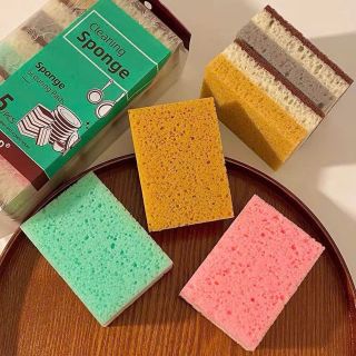 ( Bộ) Set 5 Miếng mút cọ rửa chén bát 🥣 tiện dụng - Miếng bọt biển cọ rửa xoong nồi