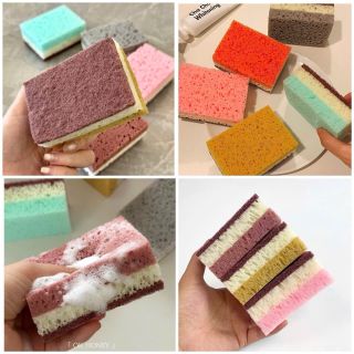 ( Bộ) Set 5 Miếng mút cọ rửa chén bát 🥣 tiện dụng - Miếng bọt biển cọ rửa xoong nồi