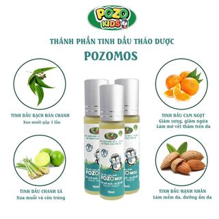 Lăn xua muỗi, côn trùng PozoMos giúp đuổi muỗi, dịu sưng tấy, làm mờ vết thâm trên da cho bé