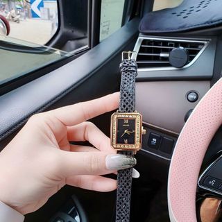 SALE BỎ MẪU ĐỒNG HỒ NỮ THỜI TRANG GUEZ DÂY DA ĐEN LẤP LÁNH