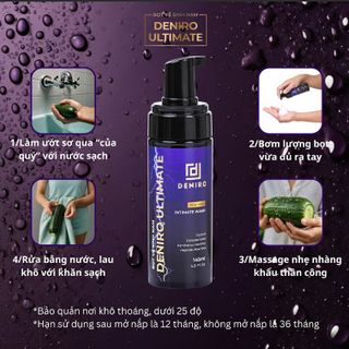 Dung Dịch Vệ Sinh Nam Giới Deniro 145ml Dạng Bọt Khử Khuẩn Lưu Hương, Thoáng Sạch Cả Ngày