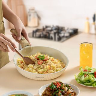 Chảo rán nhôm chống dính Luna - AMERCOOK size 24cm Chảo rán chống dính Ceramic dùng cho mọi loại bếp