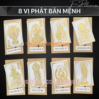 Linh Phù 8 Vị Phật Bản Mệnh Dán Điện Thoại Bỏ Bóp Ví Cầu Bình An May Mắn