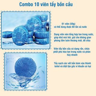Viên thả bồn cầu Khử Mùi nhà vệ sinh Tẩy Bồn Cầu Thế Hệ Mới 2in1 Viên Thả thả bồn cầu thơm Toilet Diệt Khuẩn