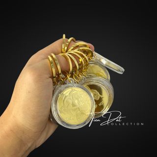 Móc Khoá Đồng Xu 12 Con Giáp - Chất Liệu Niken Mạ Vàng