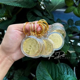 Móc Khoá Đồng Xu 12 Con Giáp - Chất Liệu Niken Mạ Vàng