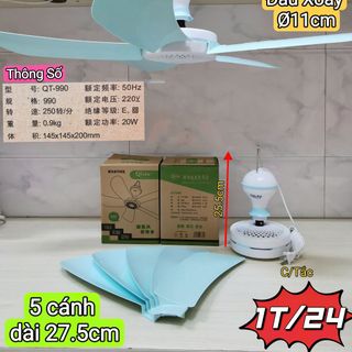 QUẠT TREO MINI 220V 5 CÁNH MÃ QT 990