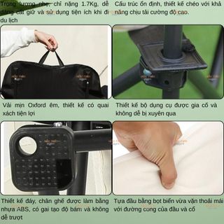 Ghế Ngồi Có Đệm Điều Chỉnh Lưng, Ghế Gấp Gọn Dã Ngoại, Picnnic, Cấm Trại Ngoài Trời Tiện Lợi 