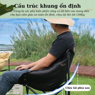 Ghế Ngồi Có Đệm Điều Chỉnh Lưng, Ghế Gấp Gọn Dã Ngoại, Picnnic, Cấm Trại Ngoài Trời Tiện Lợi
