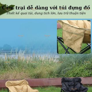 Ghế Ngồi Có Đệm Điều Chỉnh Lưng, Ghế Gấp Gọn Dã Ngoại, Picnnic, Cấm Trại Ngoài Trời Tiện Lợi