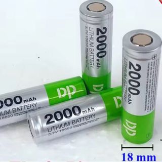 PIN SẠC 3.7V 18650 DP 2000MAH ĐẦU BẰNG