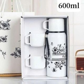 BÌNH GIỮ NHIỆT KÈM 2 CỐC FLOWER CUP 600ML giá sỉ