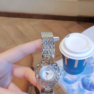 SALE BỎ MẪU XẢ KHO ĐỒNG HỒ NỮ THỜI TRANG GUEES MẶT VIỀN HOA VĂN