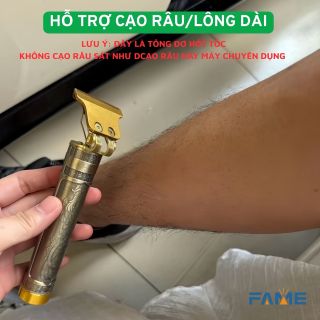 Tông đơ cắt tóc Vintage T9, lưỡi đồng thân kim loại, pin 2000mAh