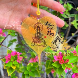 Lá Bồ Đề Bình An In Hình Quan Âm