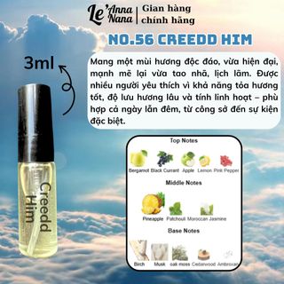 No.56 Creedd Him Chill Guy - Nước hoa nam 3ml-30ml siêu hot hit - Nam tính - Tarohoko