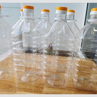 Bao 40 Bầu Nhựa PET 5 Lít Nắp Vàng Có Quai - Dầu Ăn, Nước Mắm, Thực Phẩm