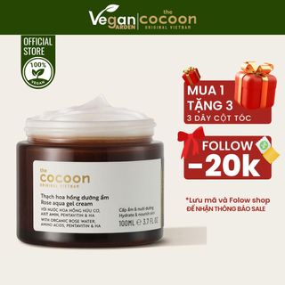 Thạch hoa hồng dưỡng ẩm Cocoon bigsize 100ml kem dưỡng ẩm cho da căng mịn - Thuần Chay Vegan Garden