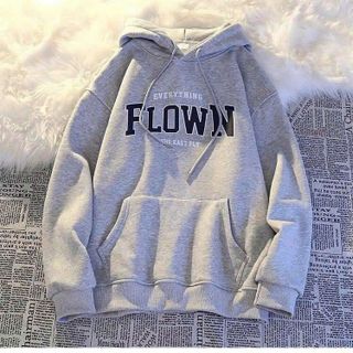 Áo hoodie dài tay mũ 2 lớp họa tiết chữ Flown - Jacket nỉ mùa đông nam nữ phong cách trẻ trung đường phố
