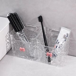 Kệ Nhựa Dán Tường hình Nơ Dễ Thương,Hộp Đựng Mỹ Phẩm Treo Tường Họa Tiết Vân Sóng Cao Cấp - Kệ đựng đồ dán tường vân sóng giá sỉ