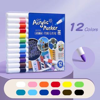 HỘP 12 BÚT MÀU ACRYLIC MARKER CAO CẤP
