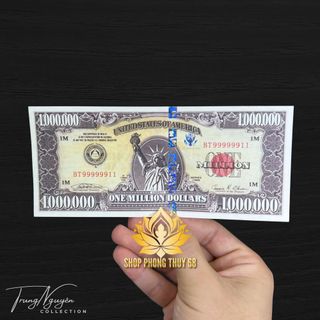 Sỉ Tờ Tiền Lưu Niệm Triệu Đô Mỹ Siêu Cấp Có Bảo An Siêu Vip