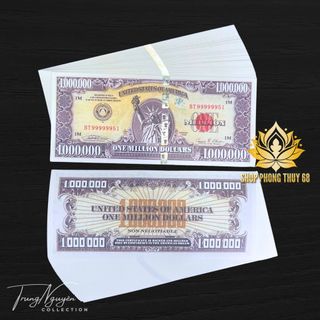 Sỉ Tờ Tiền Lưu Niệm Triệu Đô Mỹ Siêu Cấp Có Bảo An Siêu Vip
