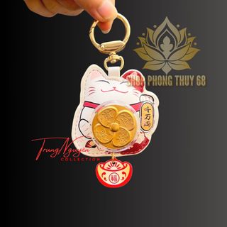 Móc Khóa Mèo Thần Tài Nhật Bản Có Vòng Xoay Đại Cát Đại Lợi - Lucky Cats - Phong Thủy May Mắn Treo Khóa Xe, Balo giá sỉ